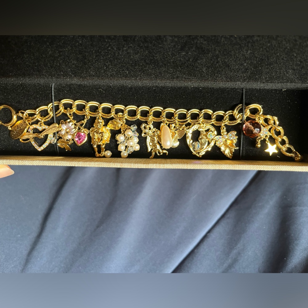 Kirks Folly Gold Charm Bracelet with Colorful Accents